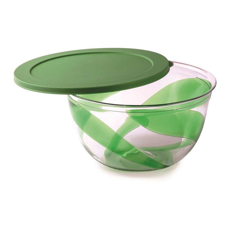 Snips Polystyrene Green Salad Bowl with Lid  23.5 cm - Al Makaan Store