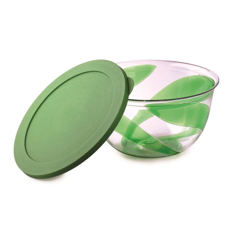 Snips Polystyrene Green Salad Bowl with Lid  23.5 cm - Al Makaan Store