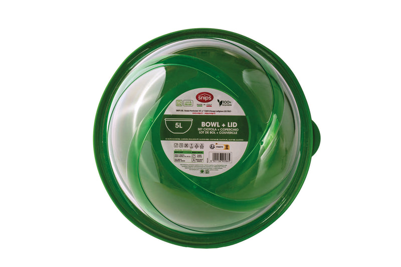 Snips Polystyrene Green Salad Bowl with Lid  23.5 cm - Al Makaan Store
