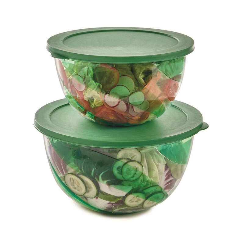 Snips PS 2 Pieces Salad Bowl 5 Liter and 3 Liter with lids 2 in 1 Set - Al Makaan Store
