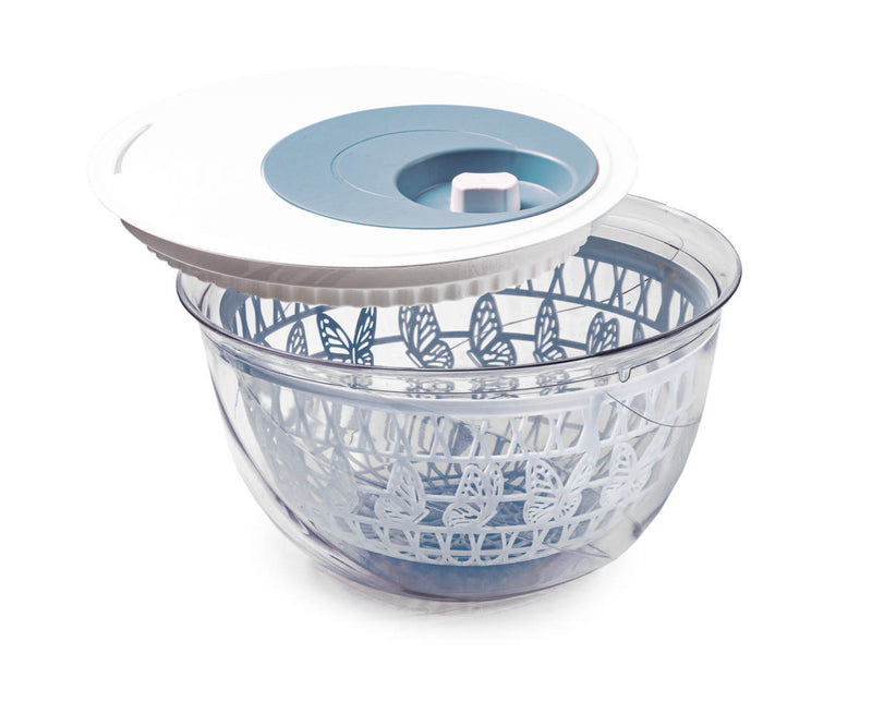 Snips Miss Butterfly Light Blue 2 in 1 Salad Spinner & Bowl 4 Liter - Al Makaan Store