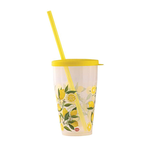 Snips Lemon Cup 500 ml with Lid & Straw Set - Al Makaan Store