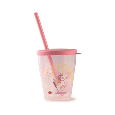 Snips Unicorn Cup 385 ml with Lid & Straw Set - Al Makaan Store