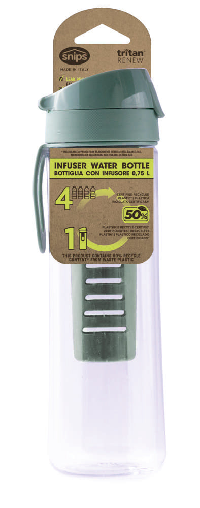 Snips Tritan Renew Green Infuser Water Bottle 750 ml - Al Makaan Store
