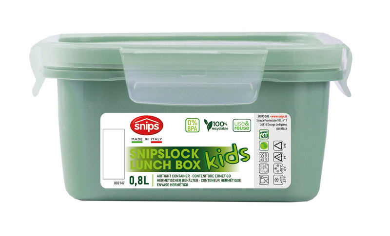 Snips Green Dinosaur lock Square Lunchbox 800 ml - Al Makaan Store