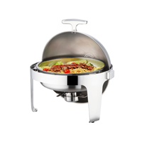 Sunnex Elite Stainless Steel Roll-Top Round Chafer 6.8 L - Al Makaan Store