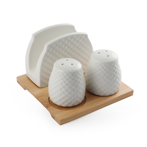 Porcelain 3 Piece Table Condiment Set - Al Makaan Store