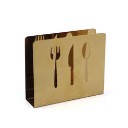 Golden Napkin Tissue Holder Cutlery Design - Al Makaan Store