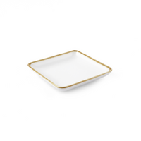 Porceletta Ivory Mocha 4.875 Inch  Square Plate - Al Makaan Store